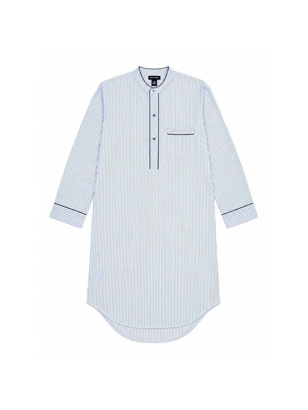 Bloomingdale's Sleepshirt Womens M Blue Striped Henley Long Sleeve Sleepwear